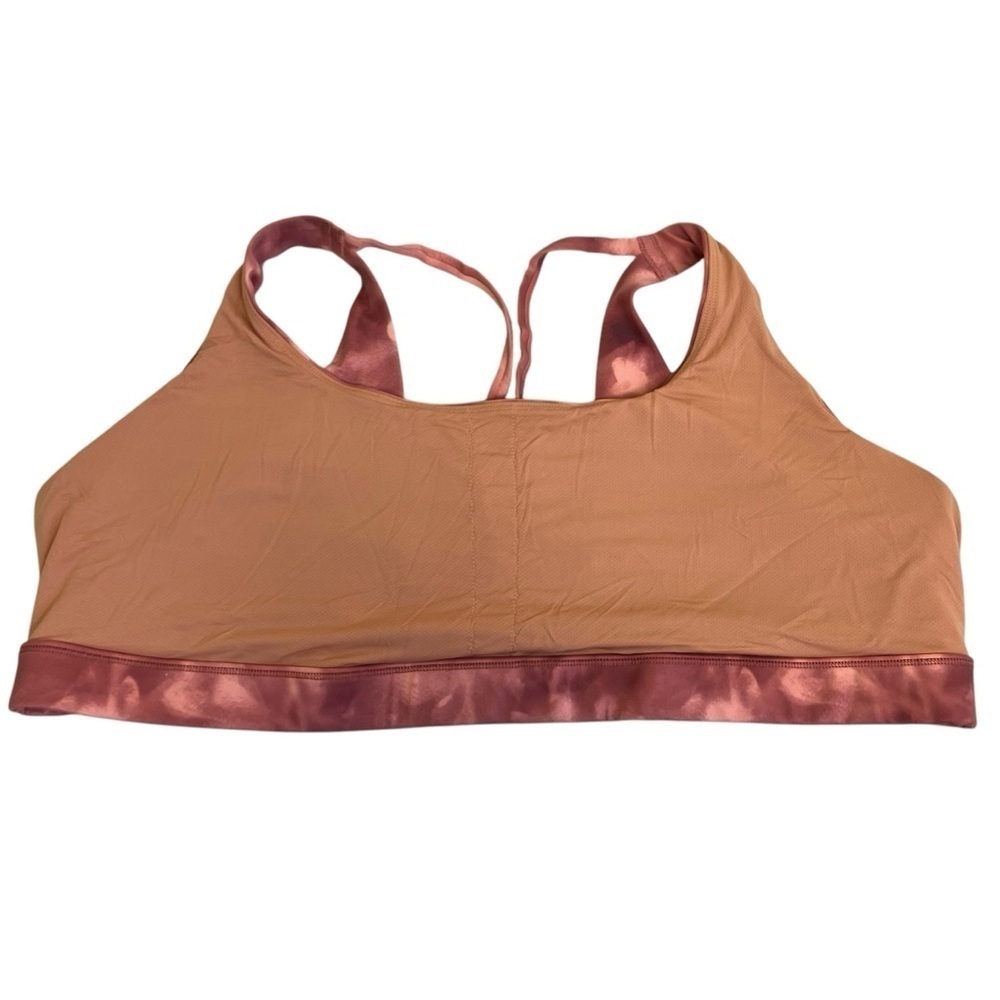 Athleta Exhale Printed Sports Bra Terracotta Rusty Orange Low Impact Soft Sz 3x - Picture 13 of 16